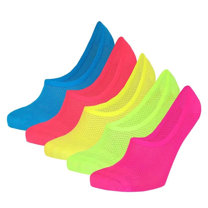 Sport Footies Dames - Multi Neon - 5-Pak - Assorti / One size