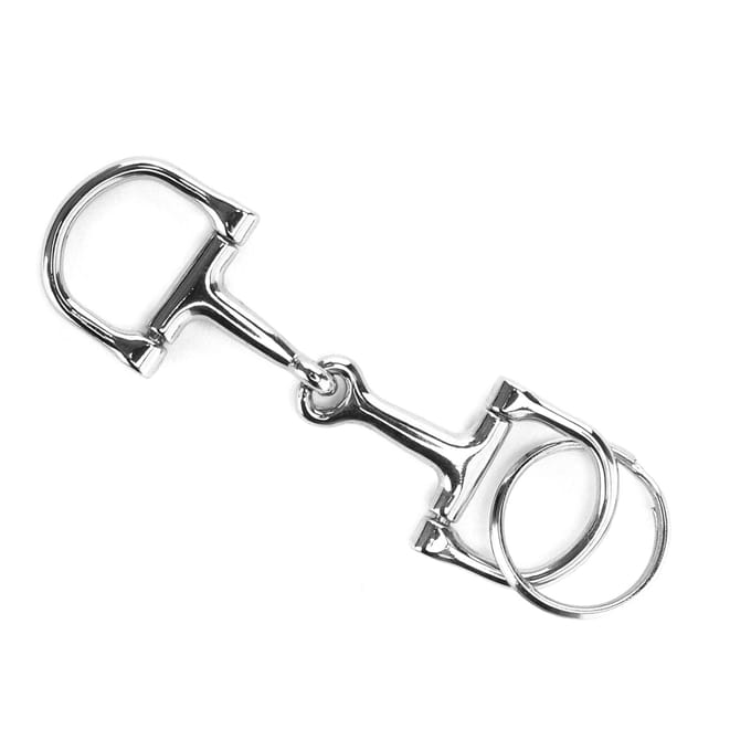 D-vormige Trens Sleutelhanger Duurzame Zilveren DRing ZineAlloy Paard Trens Bits Sleutelhanger white