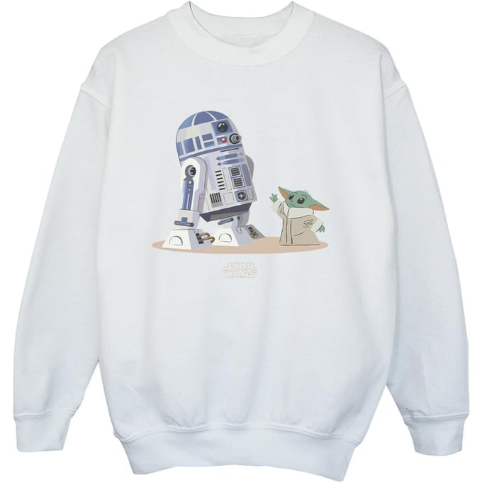 Star Wars Jongens The Mandalorian R2D2 en Grogu Sweatshirt (Wit)