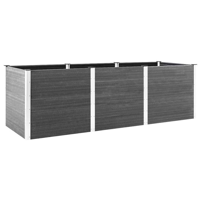 vidaXL - Plantenbak - verhoogd - 300x100x91 - cm - HKC - grijs