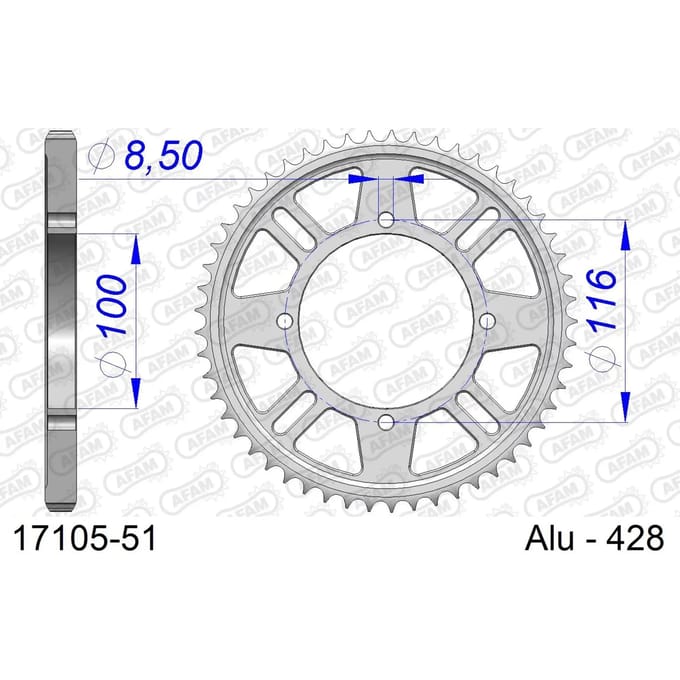 Tandwiel Afam 428 51 dents