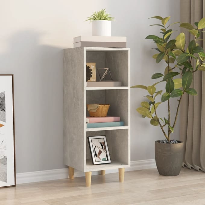 vidaXL - Dressoir - 34,5x32,5x90 - cm - bewerkt - hout - betongrijs
