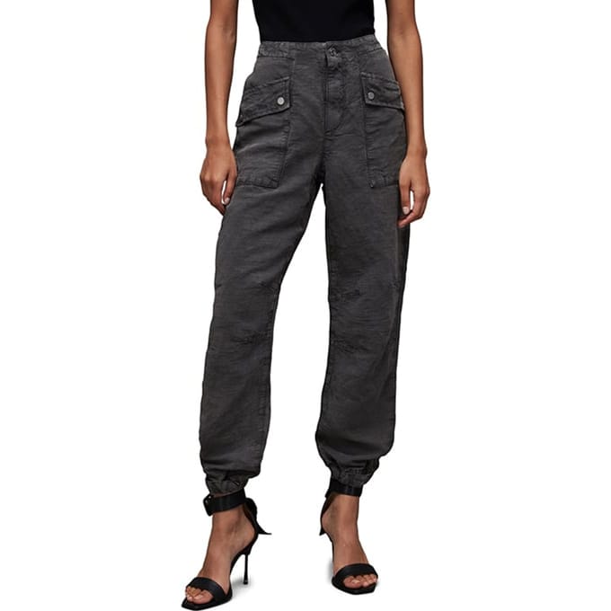 AllSaints Val Trouser Anthracite Maat: 10 | Straight Broeken Outlet | Dames | Grijs