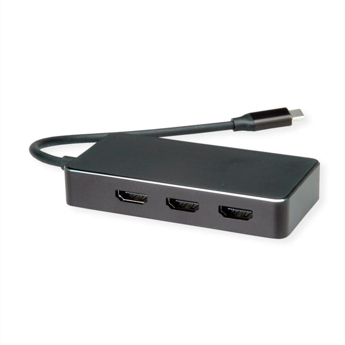 Value USB-C Adapter [1x USB-C stekker - 3x HDMI-bus] VALUE Multi-Display Adapter USB Typ C - 10 cm 4K UHD