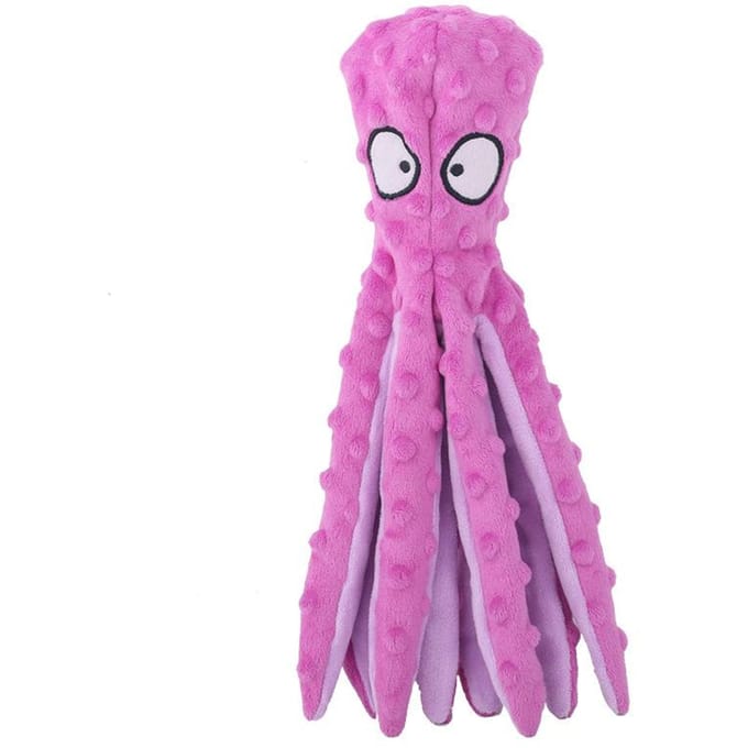 Jouets en peluche pour chiens de compagnie, morsure à mâcher, pieuvre, Puzzle, fournitures de jouets violet