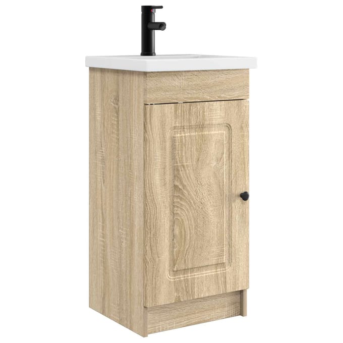vidaXL - Badkamer - Vanity - met - Wastafel - Sonoma - Eiken - 42 - x - 40 - x - 84,5 - cm