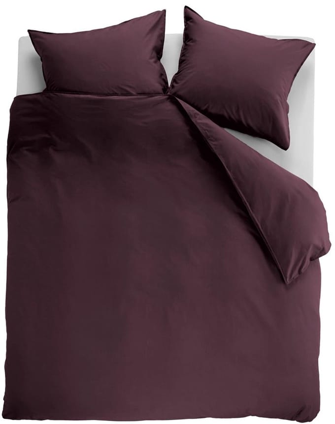 Ambiante Cotton Uni dekbedovertrek - Effen - Tweepersoons - 200x200/220 - Donker Rood