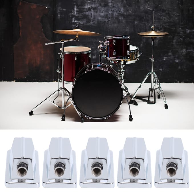 5 stuks Snaredrum Lug Klauwhaak Rechthoekig Verchroomd Bas Vervangingsonderdelen Accessoires white