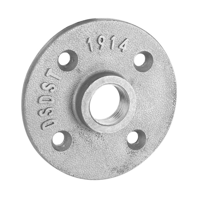 10PCS DN15 12in Bride Base 4 Trous Bride de Sol Alliage d'Aluminium Fileté Étagère Base de Fixation Tuyau