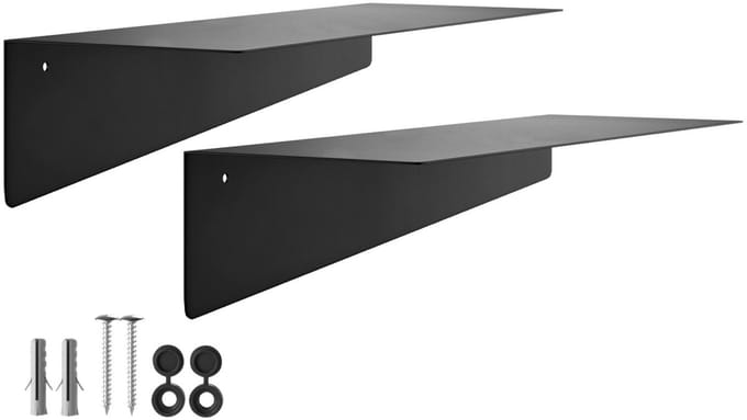 2 stuks Wandplank HOVER-VII 350x130x80mm zwart