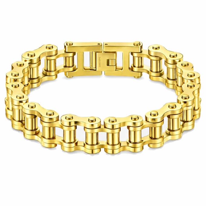 Heren armband Edelstaal Biker Chain Goudkleurig