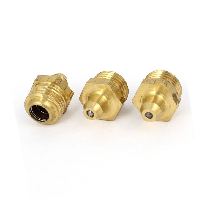 Dailygoods- Ton Connector 13 mm Draad - Messing Smeernippel - Set van 3 - Rechte Aansluitingen - 19 x 13 mm - Robuust Ontwerp