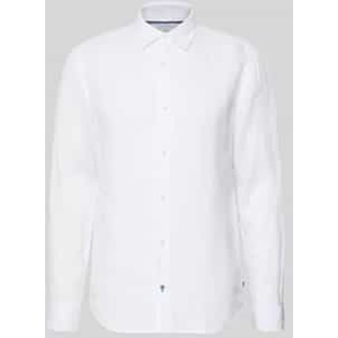 OLYMP Casual regular fit overhemd - structuur - wit