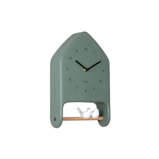 Karlsson - Wall Clock Love Birds - Groen - Øcm