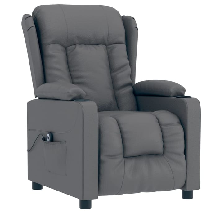 vidaXL - Fauteuil - verstelbaar - elektrisch - kunstleer - grijs