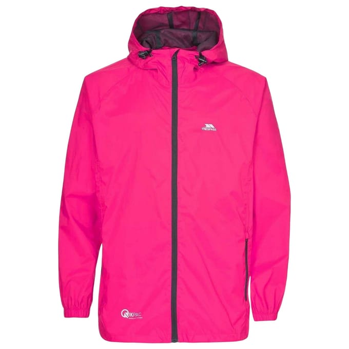 Trespass Qikpac-jas met capuchon voor dames, relaxte pasvorm (Sasparilla Roze Print)