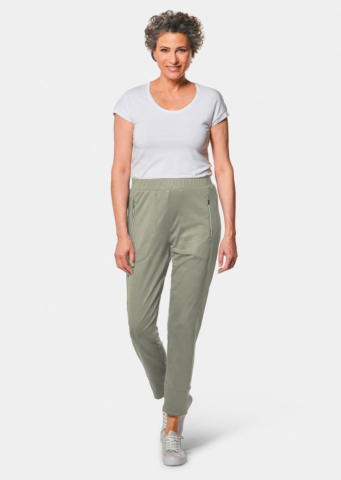 Jogpants - grijsgroen - Gr. 40 van Goldner Fashion