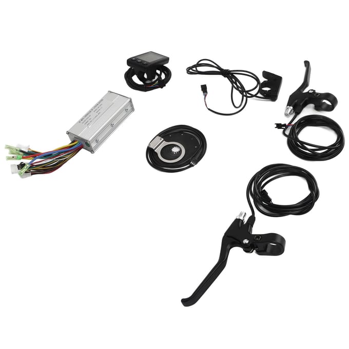 500W 22A DC 36V 48V Elektrische Fiets Controller S866 Display Meter Duim Gashendel Remhendel Set black