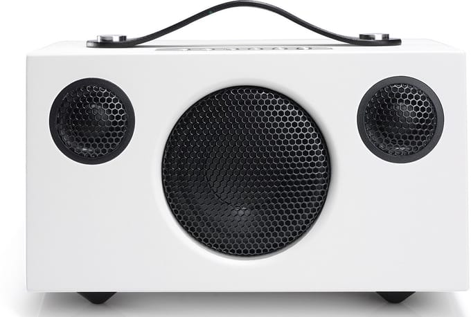 Audio Pro T3+ Draagbare Bluetooth Luidspreker – 2×5W + 15W Klasse D – 3,5” Woofer & 2 Textieldome Tweeters – Frequentiebereik 70 Hz – 20 kHz – Compact & Draagbaar – Wit