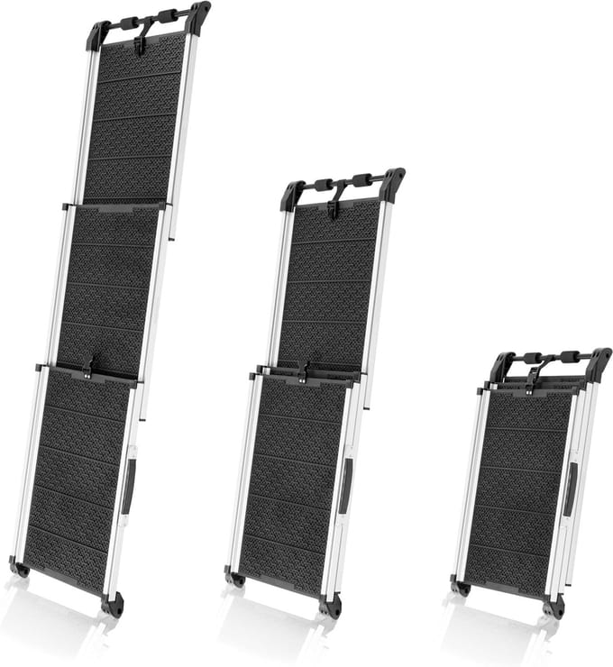 Hondenloopplank Auto - Hondentrap - Veilig Instappen - Reflecterende Zijkanten - 90kg Capaciteit - Zwart
