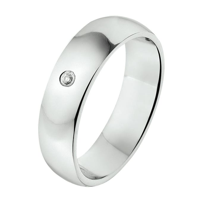 Gerhodineerd Zilver Ring A301 - 5 Mm 0.01Ct H Si 1315517