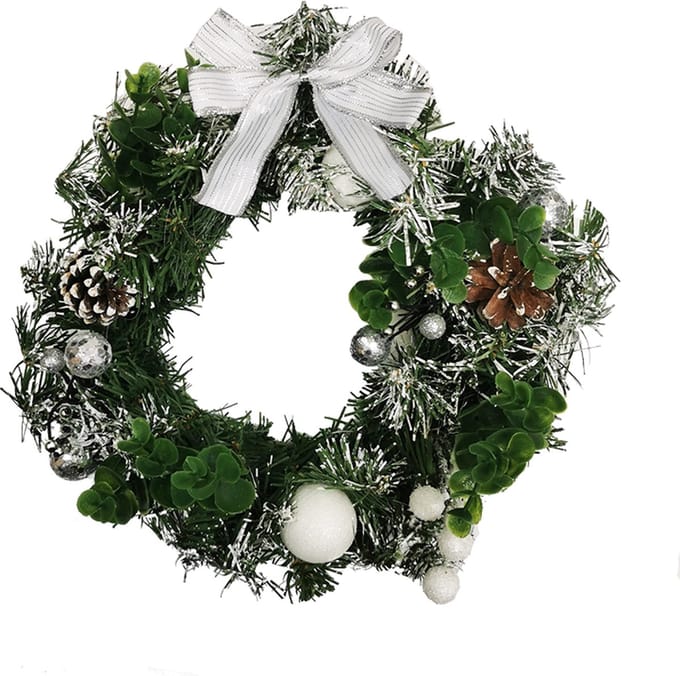 Kerstkrans met knooppunten 14cm zilver - Plastic - Zilver - SILUMEN