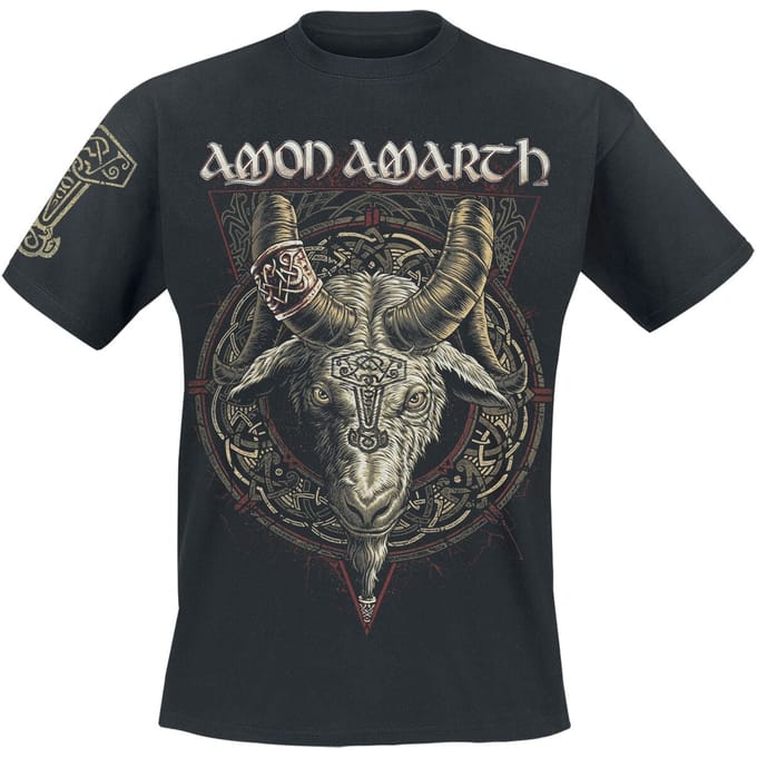 Amon Amarth T-shirt - Heidrun - S tot M - voor Mannen - zwart