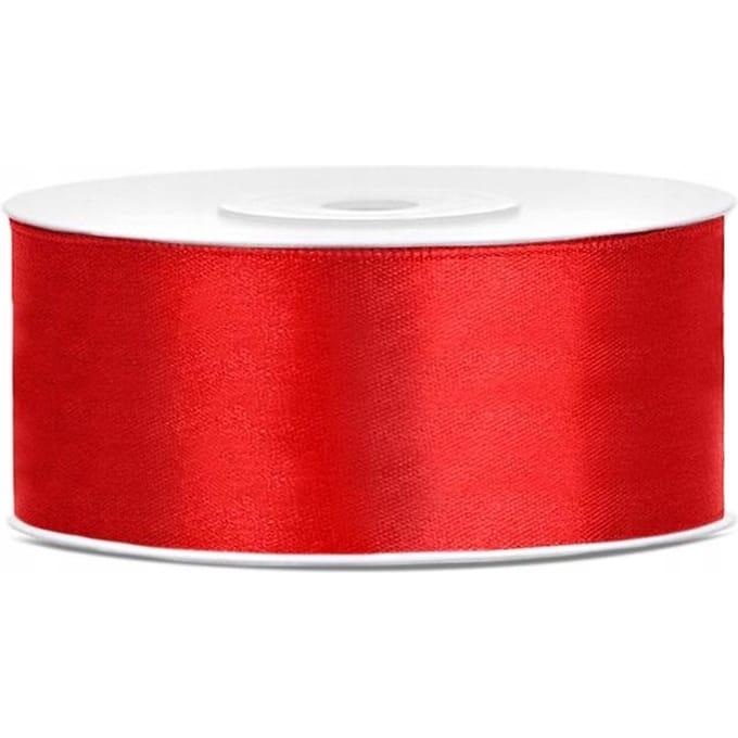 Hobbygroep Satijnlint 25 mm 25 m Rood.