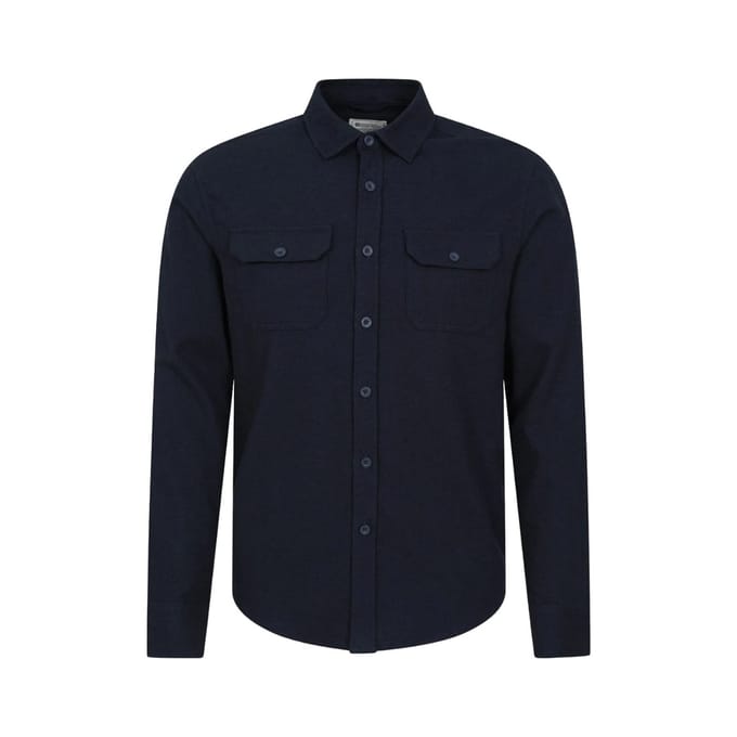 Mountain Warehouse Heren Overhemd met lange mouwen in molton (Marine)