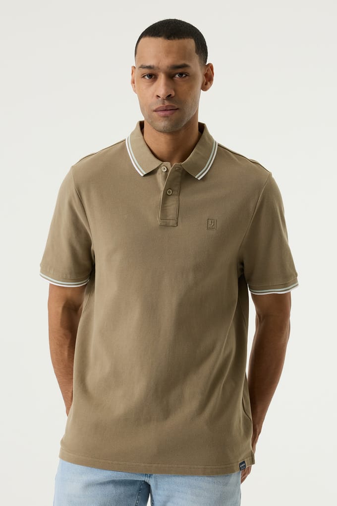 GARCIA Heren Effen Polo Groen Korte mouw