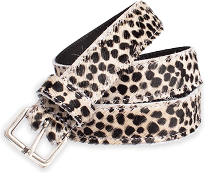 Legend Dames - Leren riem - Cheeta Wit - 85cm