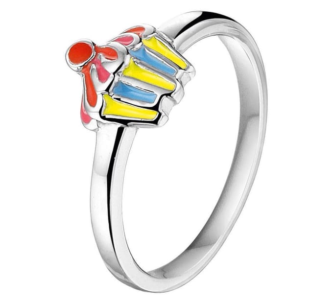 The Kids Jewelry Collection Ring Cupcake - Zilver