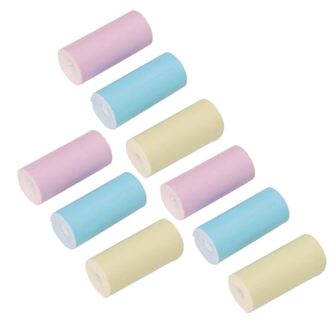 9 Stuks Mini Printpapier Rol Verschillende Kleuren Compact Draagbaar Zelfklevend Printpapier voor white