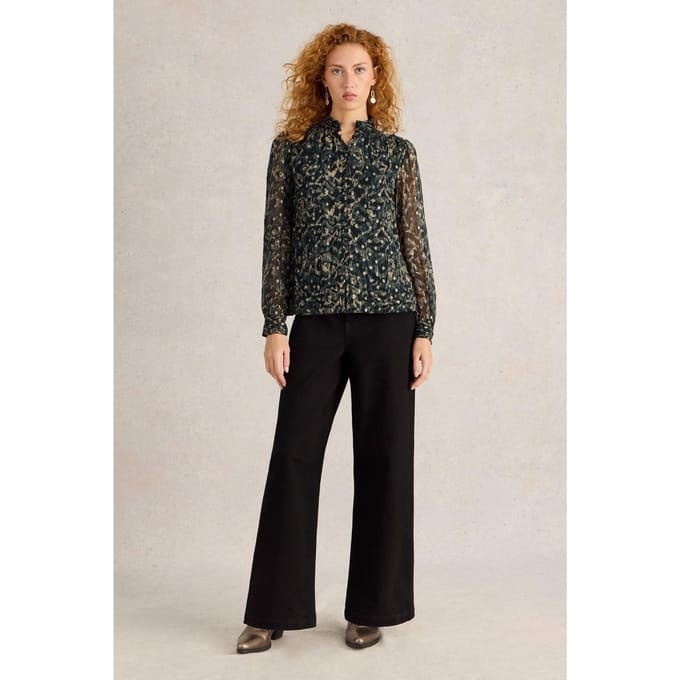 White Stuff Mirabel Metallic Spot Top Black Multi Taglia: 6 | Maglie a manica lunga Outlet | Donna | Nero