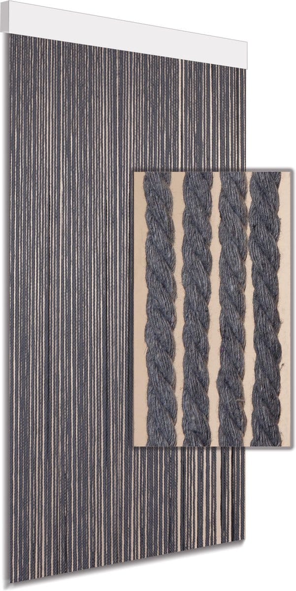 Vliegengordijn - deurgordijn - Cotton Rope - grijs - 100x220cm