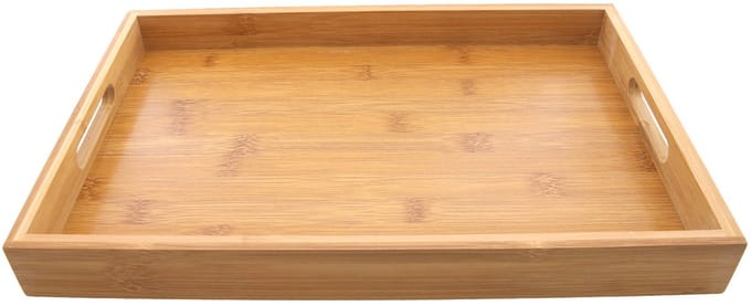 Bamboe houten dienblad met handvatten 38 cm - Serveerblad