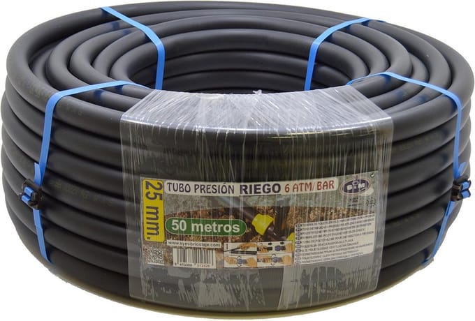 Zwarte druppelslang voor tuinirrigatie, 50 meter polyethyleen