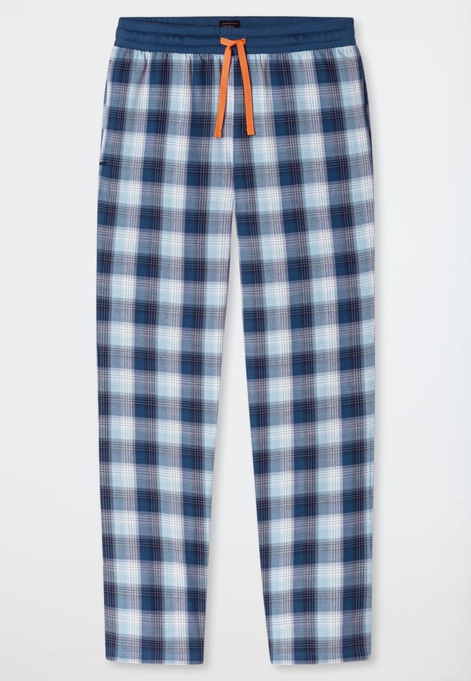 Langere broek van geweven stof, pacific blue geruit - Mix+ Relax 48