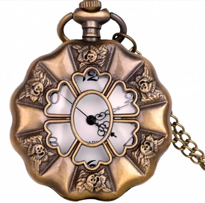 Ketting Horloge -Brons -Roos - Charme Bijoux
