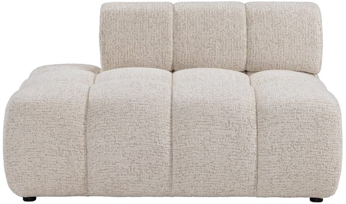 Vente-unique Chaise longue links in beige gemêleerde stof FACIVIL