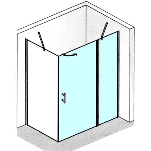 HSK Favorit Nova hinged door on side panel for side wall 124180-01-50-R