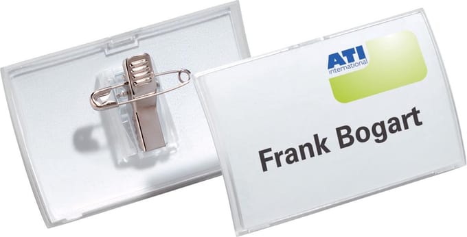 Durable badge met combiclip Click Fold, ft 40 x 75 mm, doos van 25 stuks 6 stuks
