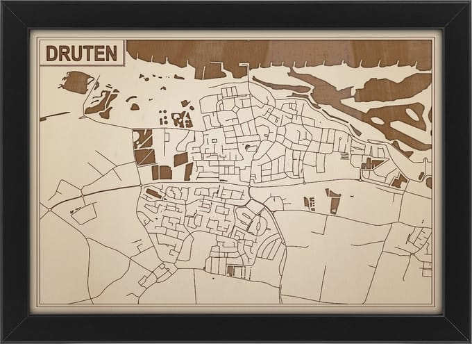Decoratief Beeld - Houten Van Druten - Hout - Bekroned - Bruin - 21 X 30 Cm