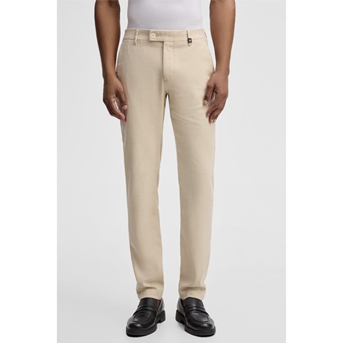 Chino Code met linnenaandeel, beige