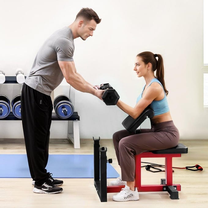 Preacher Curl Bank Verstelbaar Home Gym Biceps Machine Barbell Apparatuur