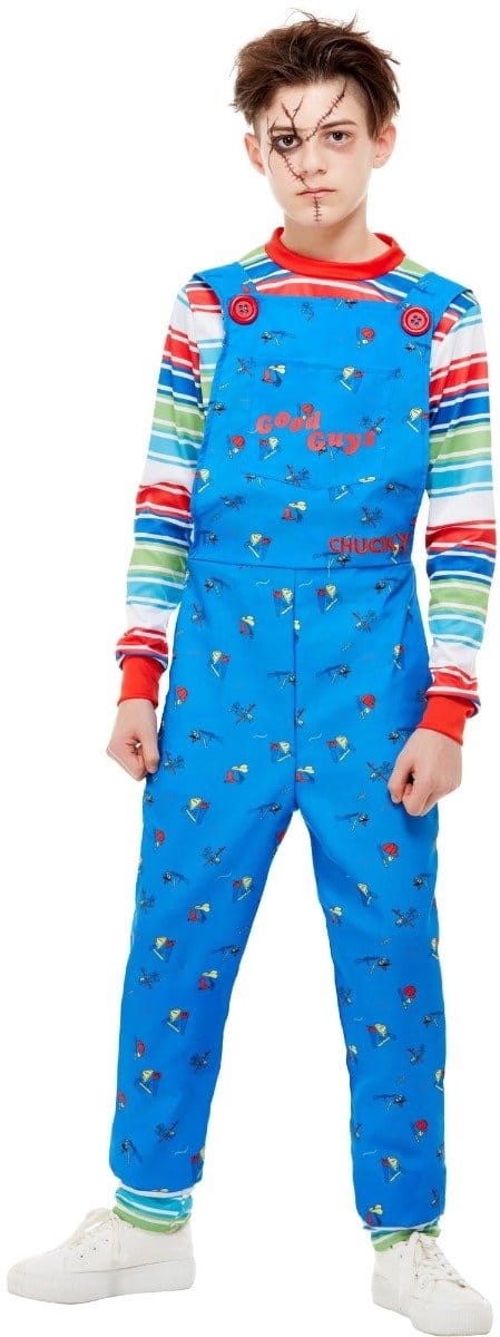 Smiffys - Chucky Kinder Kostuum - Kids tm 9 jaar - Blauw