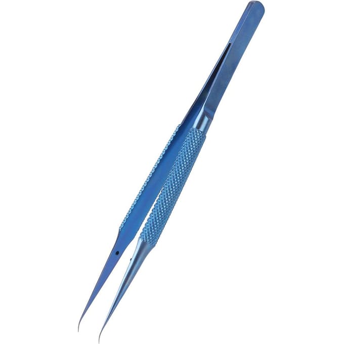 Ti Legering Pincet Microscoop Moederbord Vingerafdruk Jumper Draad Reparatie Telefoon Solderen Gebogen blue