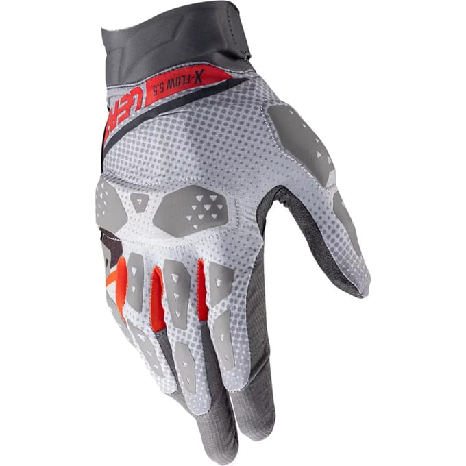Leatt ADV X-Flow 5.5 Kort Mist Grijs Rode Handschoenen - Handschoen