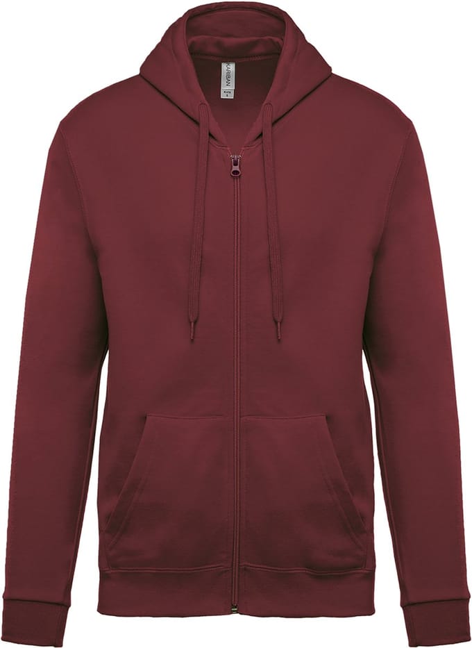 Kariban Sweater met rits en capuchon K479 - Wine - L