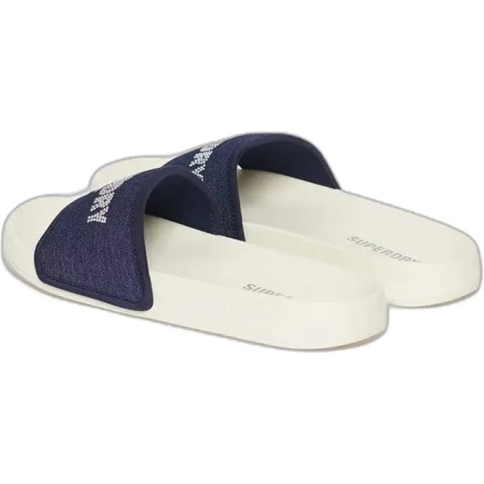 Superdry - Luxe badslippers met glittersteentjes - Dames - Slippers